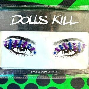 Dolls Kill face and body jewel bloom before your eyes blue purple accessory new